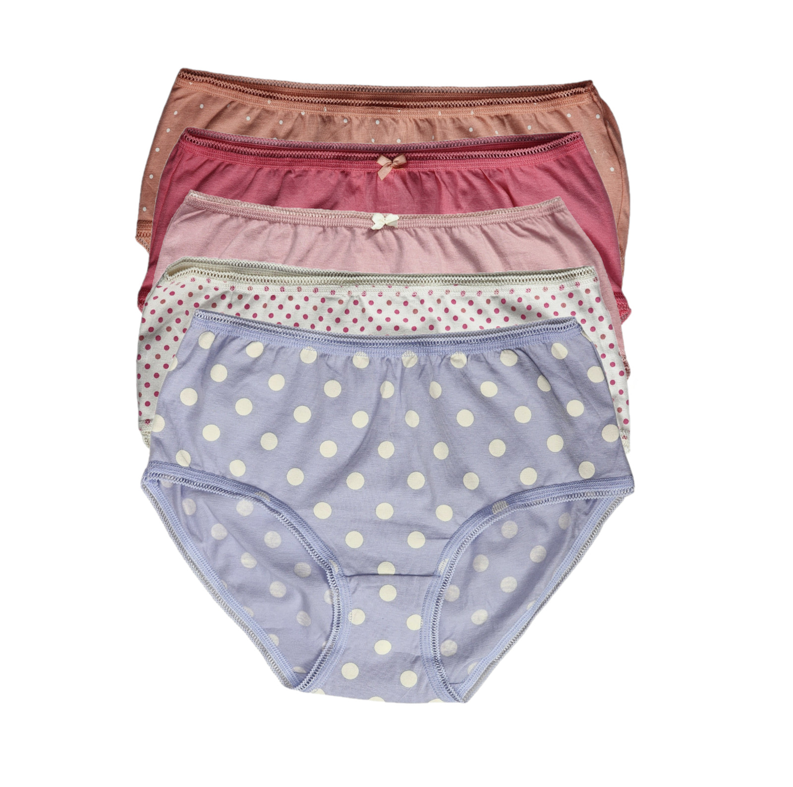 M&S 5 Pack Cotton Rich Lycra Midi Knickers Womens Underwear