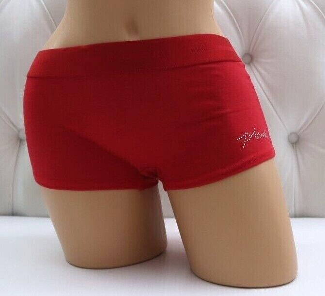 Victoria’s Secret PINK Logo Boyshort Panty Rhinestone Shine Red M L XL XXL NEW
