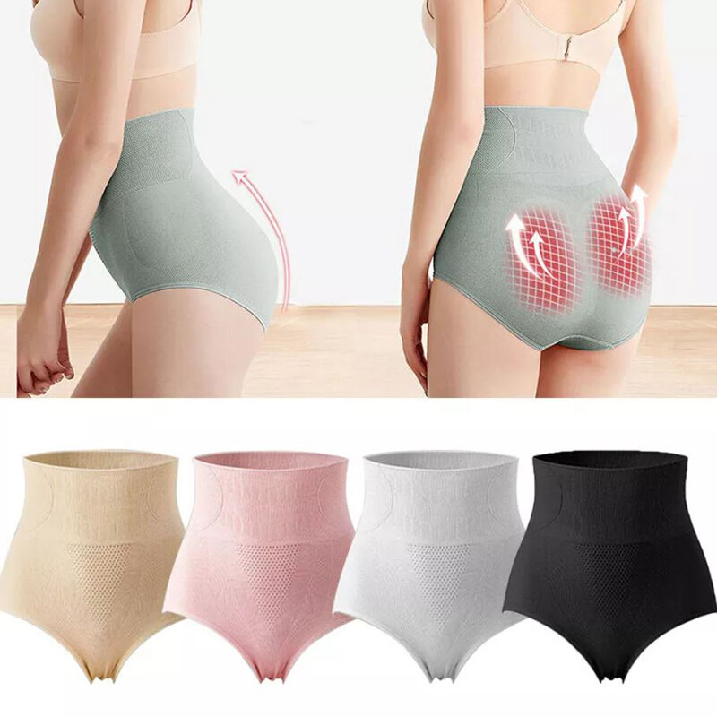 5 Pack Lot Womens High Waist Panties Underwear Full Coverage Tummy Control Brief