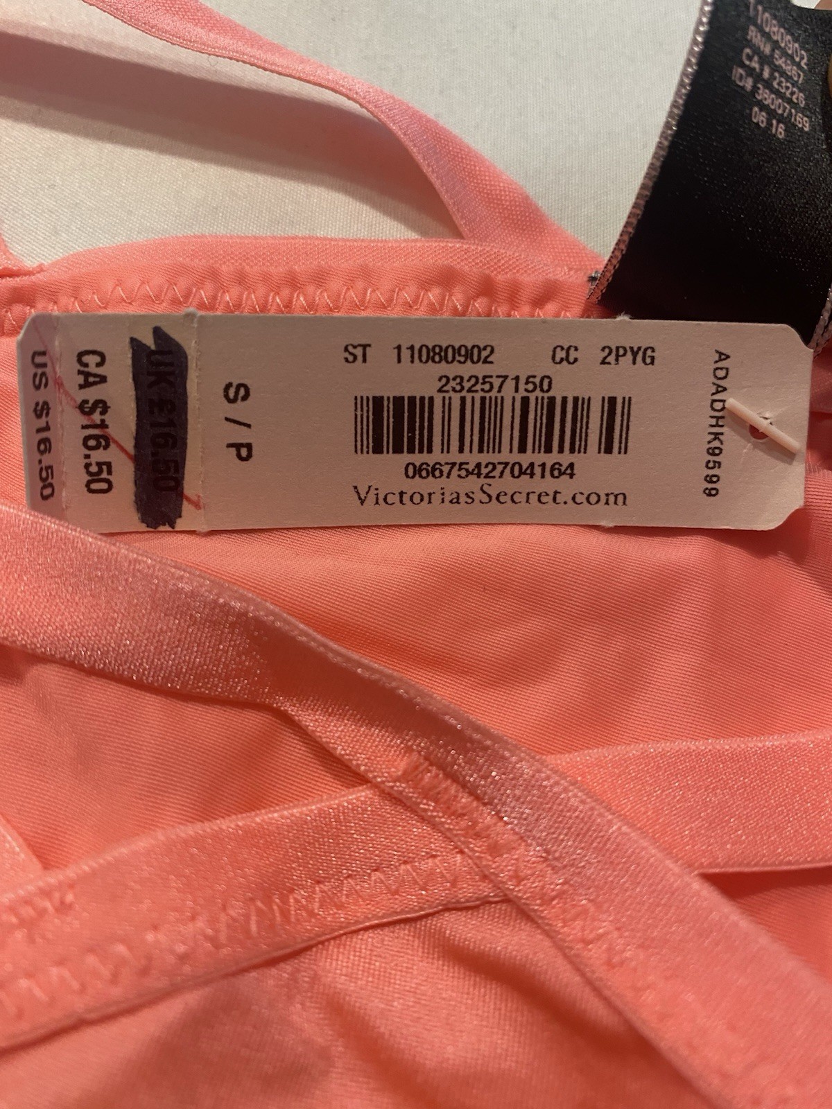 Victoria’s Secret String Bikini Panties Small Hot Orange Culotte Underwear NWT