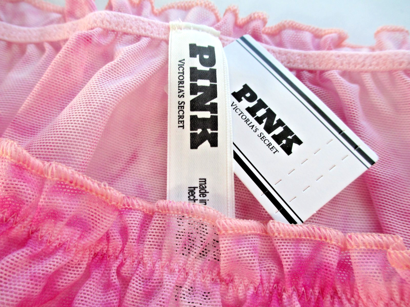 VICTORIA’S SECRET PINK Cheeky Panty S M L XL Pink Leopard NWT Flutter VS Ruffle