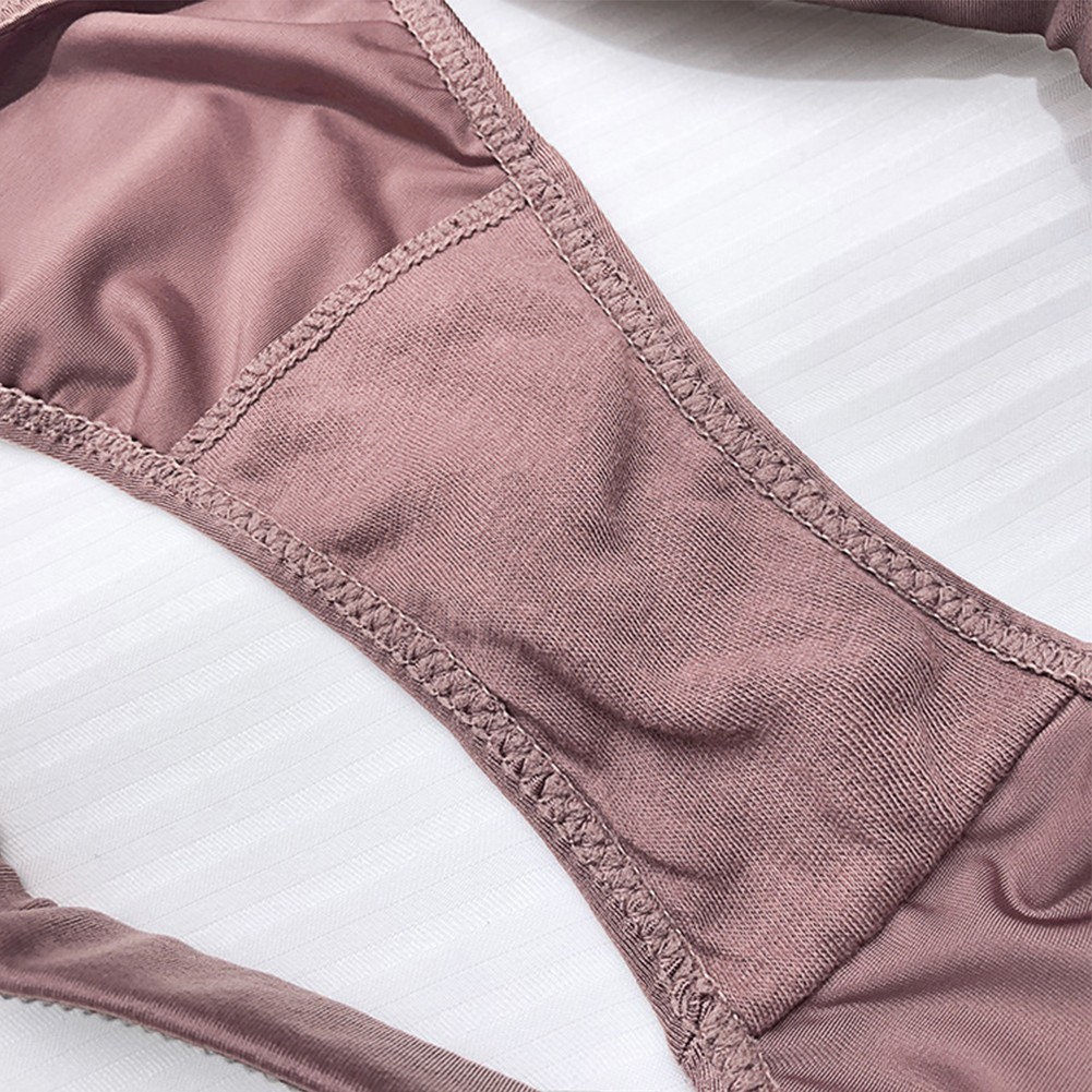 Daily Women Thongs Shine Sleepwear Solid Backless Stretch T-back Underpants