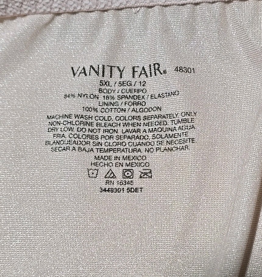 Vanity Fair Radiant Collection Light Control Undershapers 3 Pack Hi-Cut 5XL