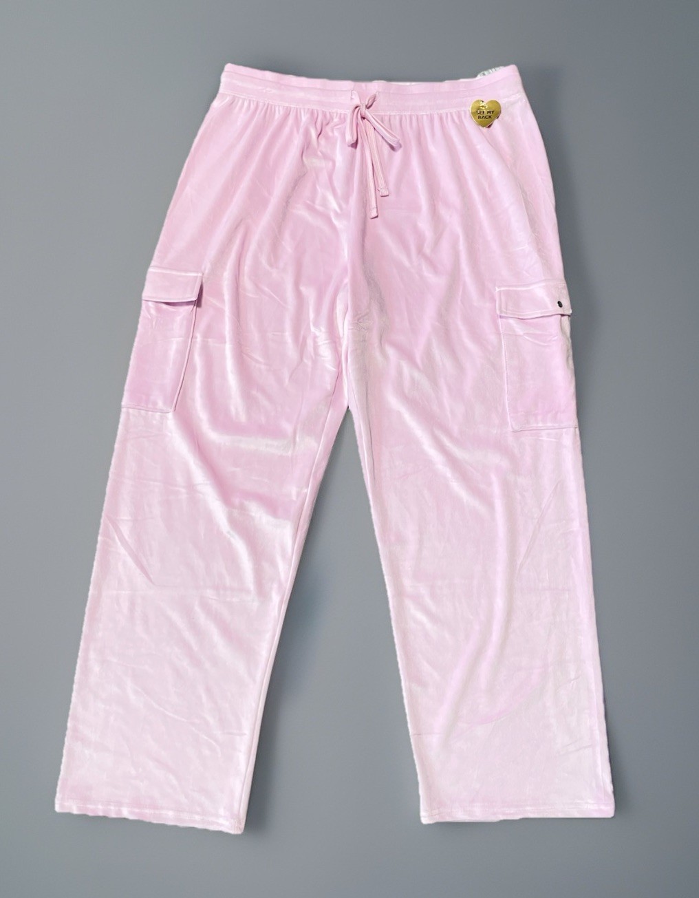 Juicy Couture Velour Big Bling Sweatpants in Lola Light Pink 1X Cozy New