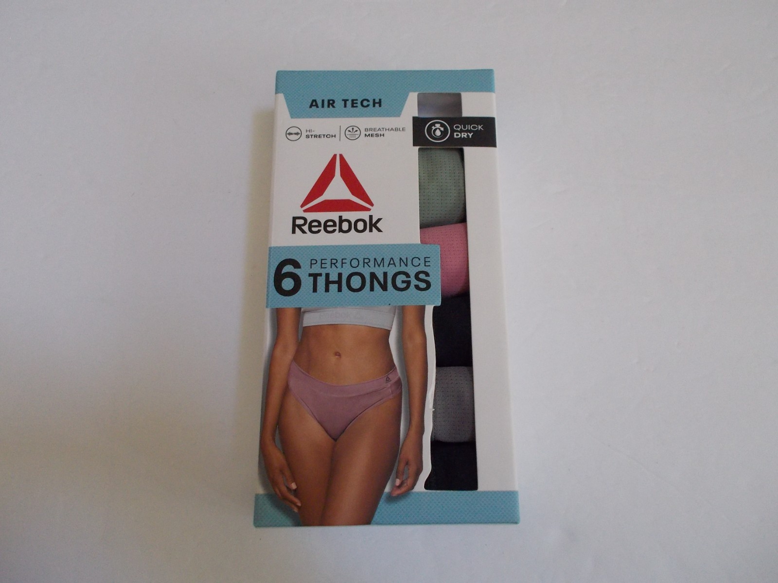 NEW REEBOK 5 Pr Air Tek Breathable Mesh Performance Thong Panties Underwear 2XL