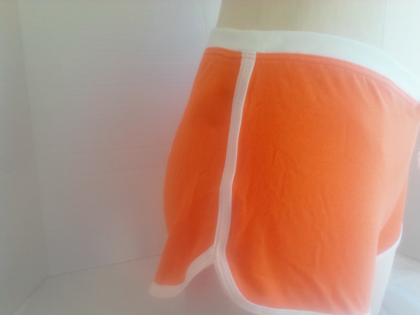 NWT. PINK. Boyshort. Orange White Lettering Tie “I’ll Be Your Halftime Show” L