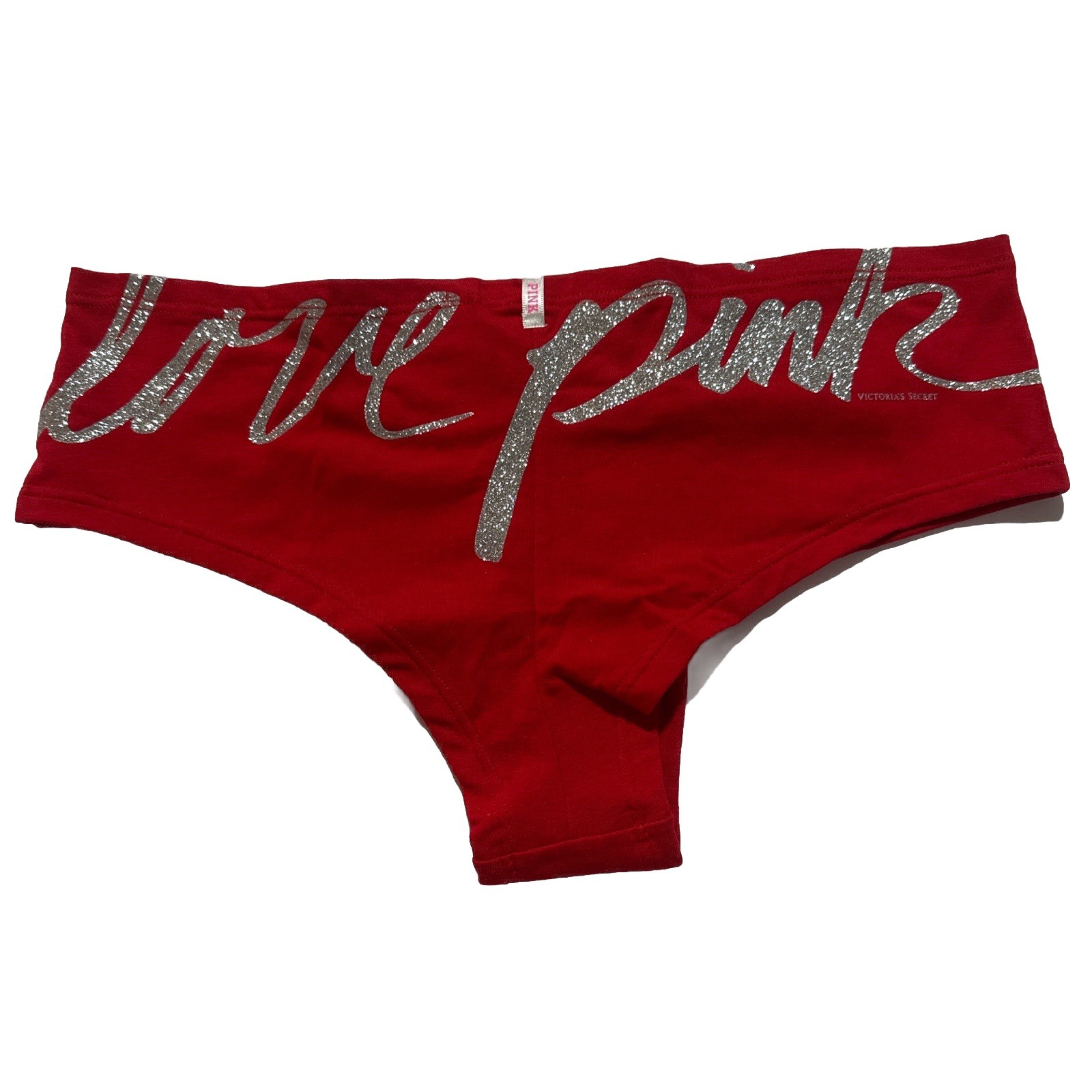 2012 Victoria’s Secret “LOVE PINK” Extra Low Rise Red Hipster Panty Large NWT