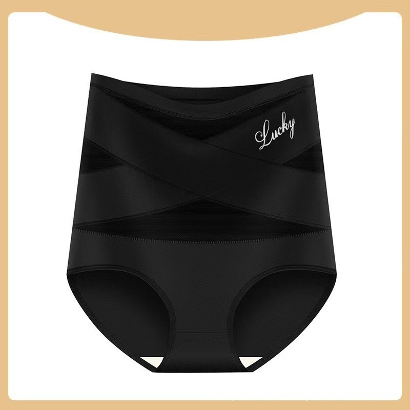 2 Pack Women’s High Waist Tummy Control Panties Shaping Cross Strap Briefs S-6XL