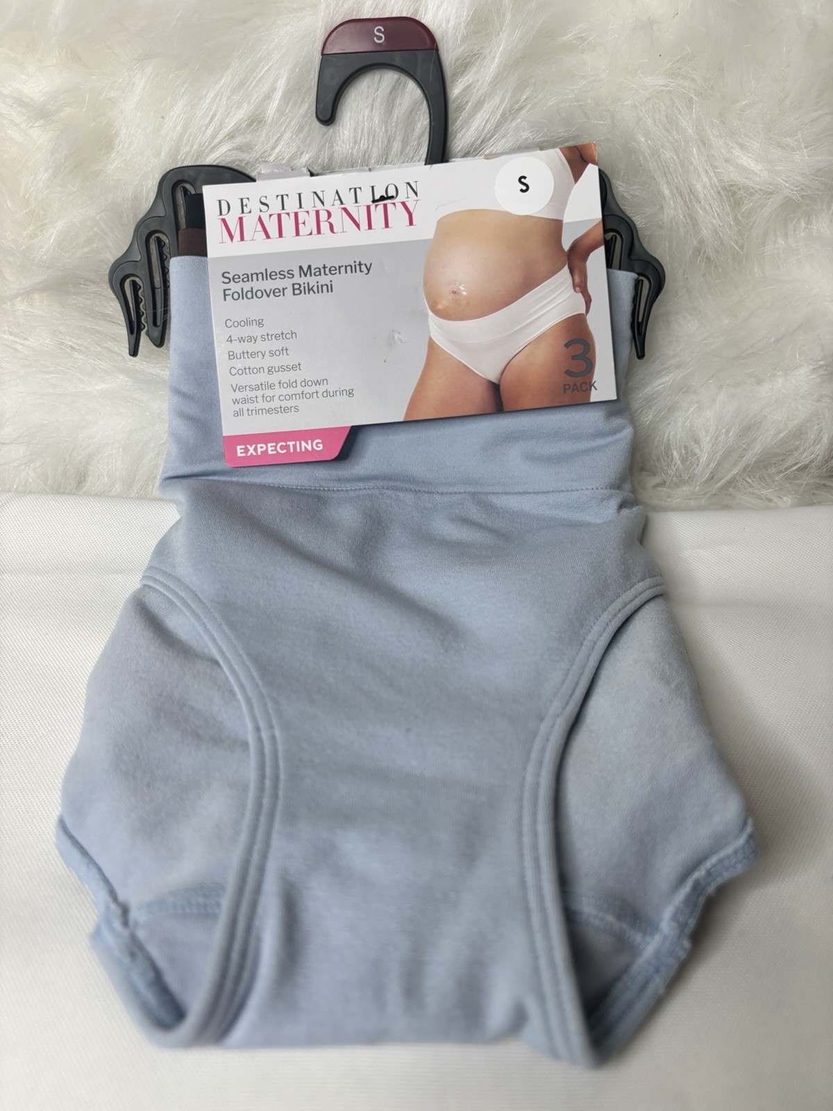 Destination Maternity 3 Pack Bikini Panties Size S Foldover Seamless New