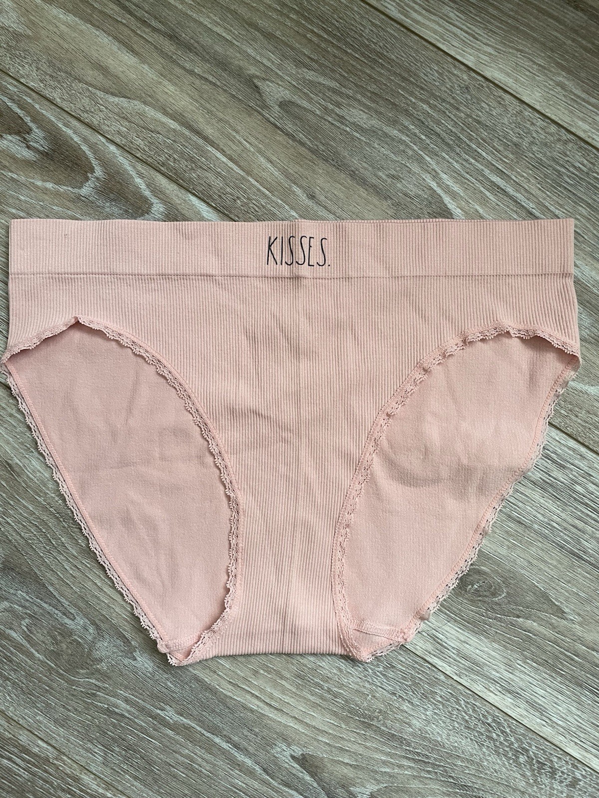 RAE DUNN Bikini Breif Underpants XXL Nylon Ribbed Hugs Kisses Love Hugs Set 4