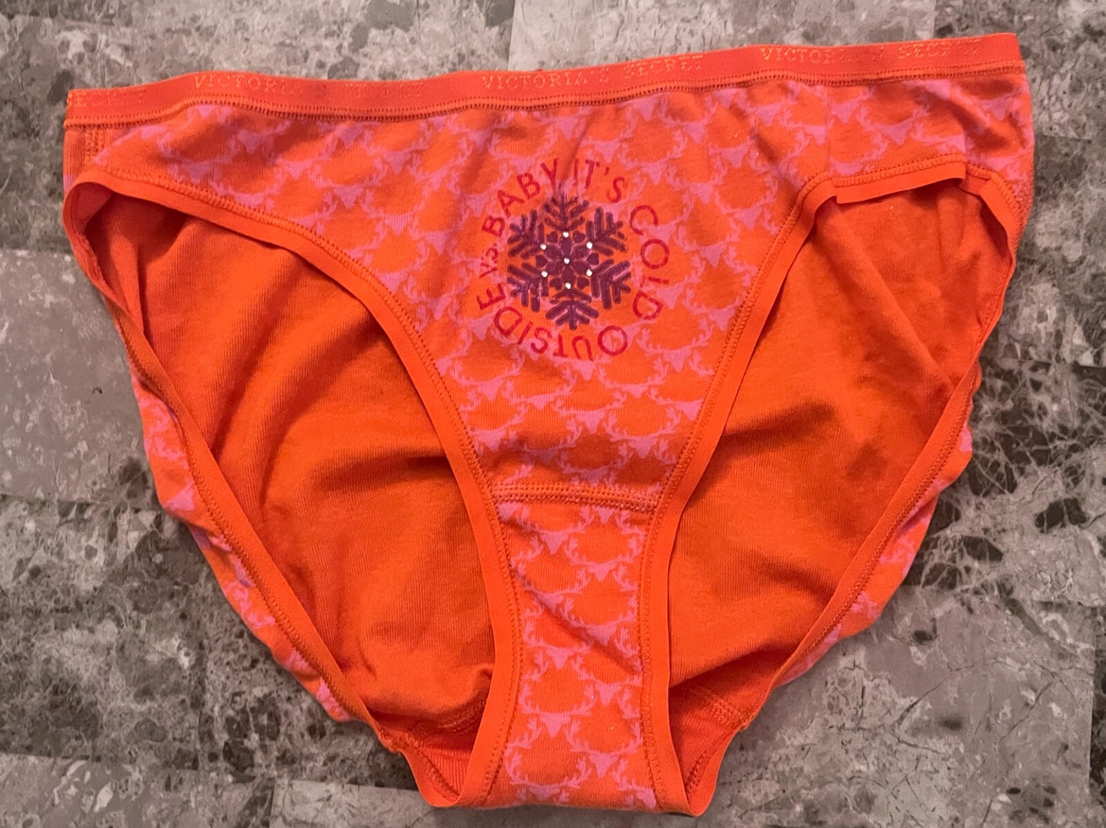 VICTORIA’S SECRET XL REINDEER SNOWFLAKE 100% COTTON VINTAGE RARE BIKINI PANTIES
