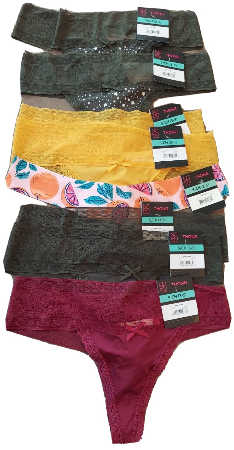 No Boundaries NOBO Microfiber Thong Panties Underwear Size XS/S/M/L/XL/2XL/3XL