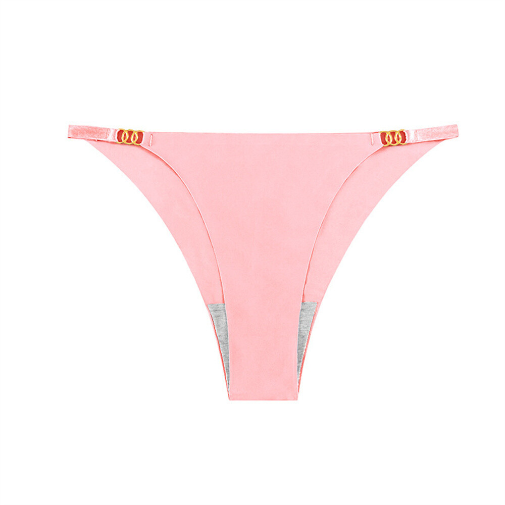 8Pcs Solid Color Seamless Sexy Thongs Women’s Underwear Low Rise Briefs Panties