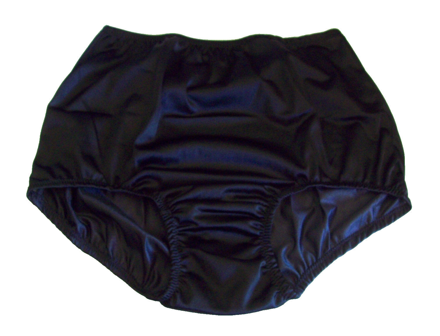 BLACK ** NYLON TRICOT ** 2 Layer Wide Crotch PANTY Encased BRIEF 30-40″ XL