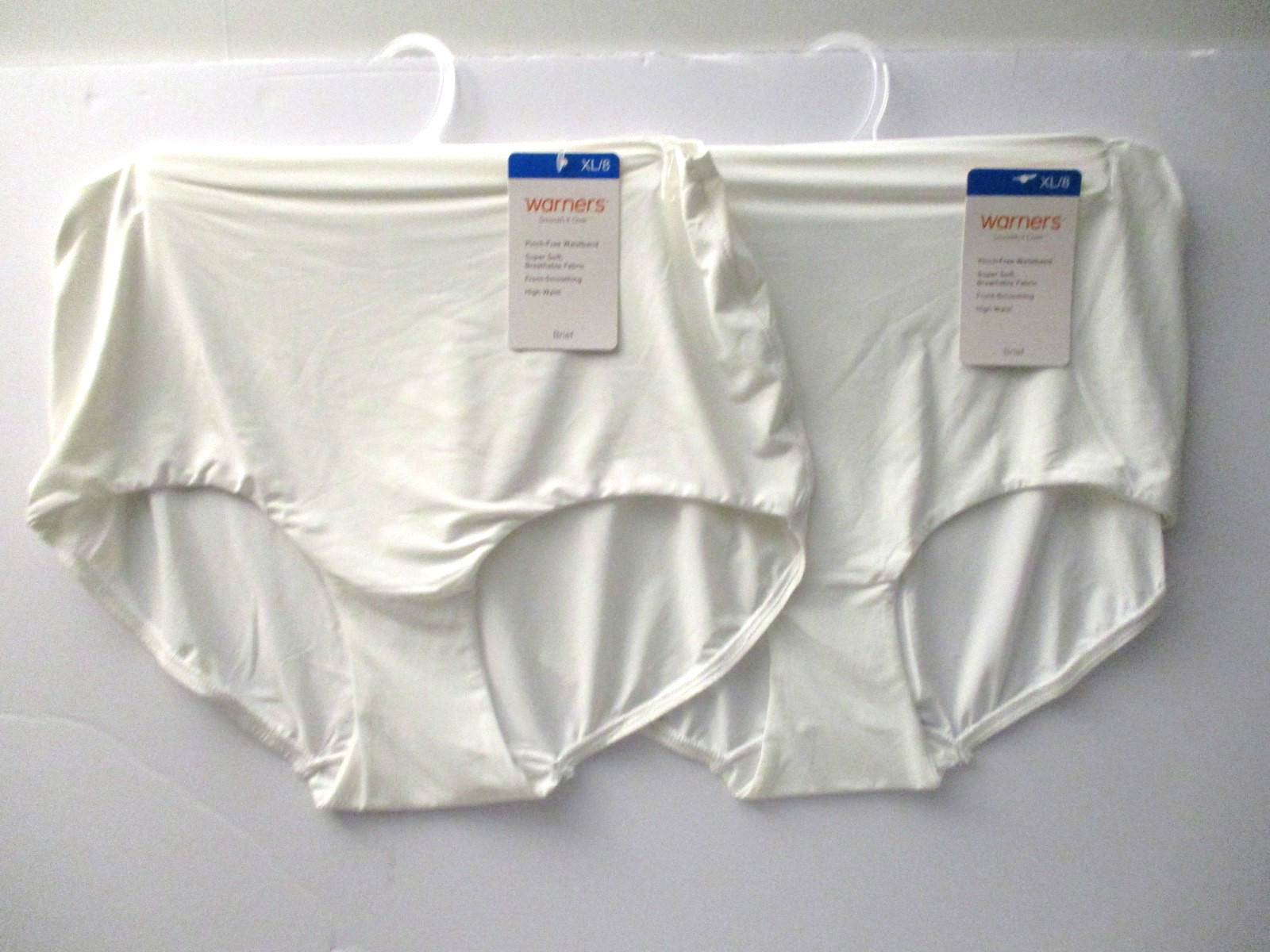 Warners Brief panties~2 pair high waist front smoothing size 8/XL