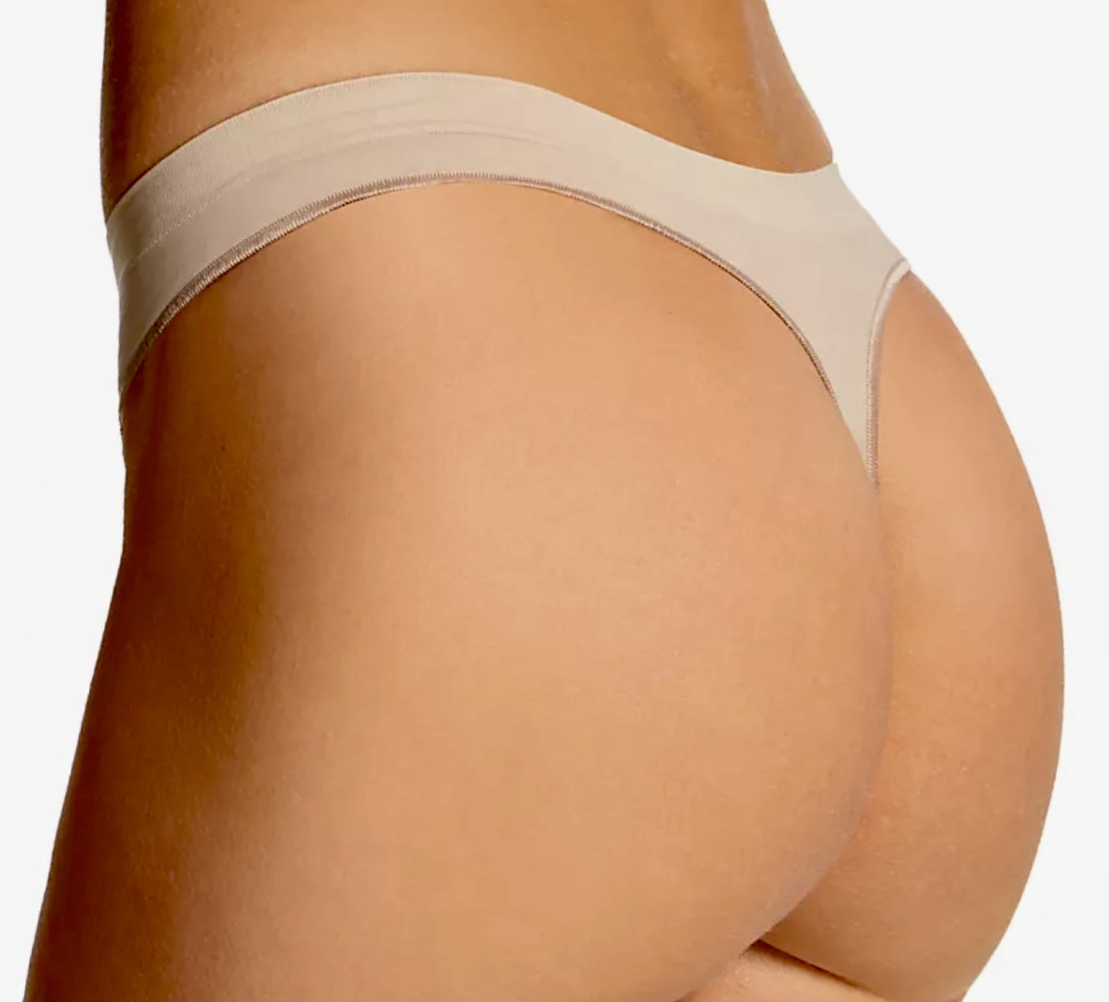 CALVIN KLEIN Bonded Flex Seamless Cedar Nude Thong Panty Womens Sz XS 4 M 6 L 7