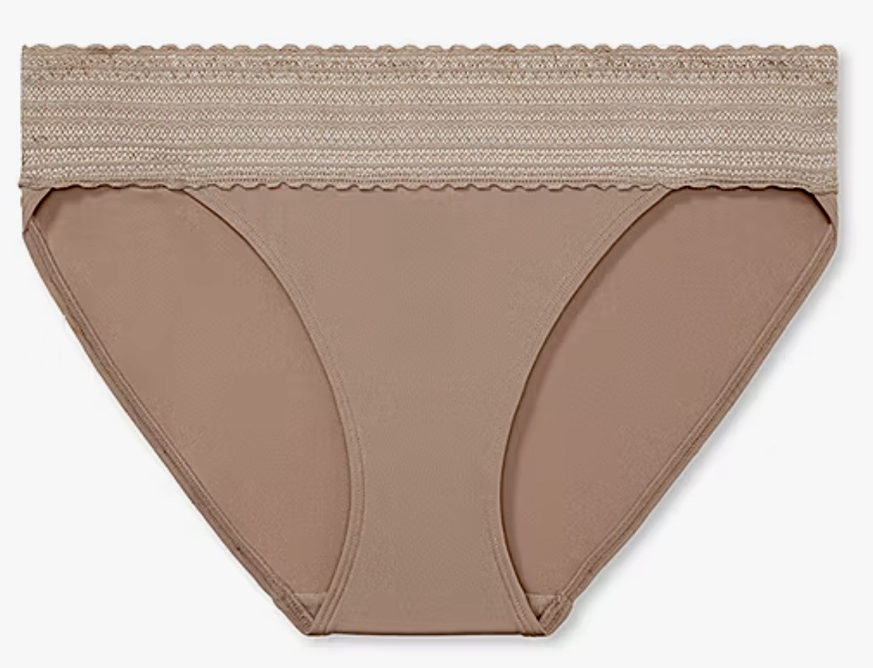 WARNERS No Pinching No Problems Lace Toasted Almond Bikini Panty Womens S XL 2XL