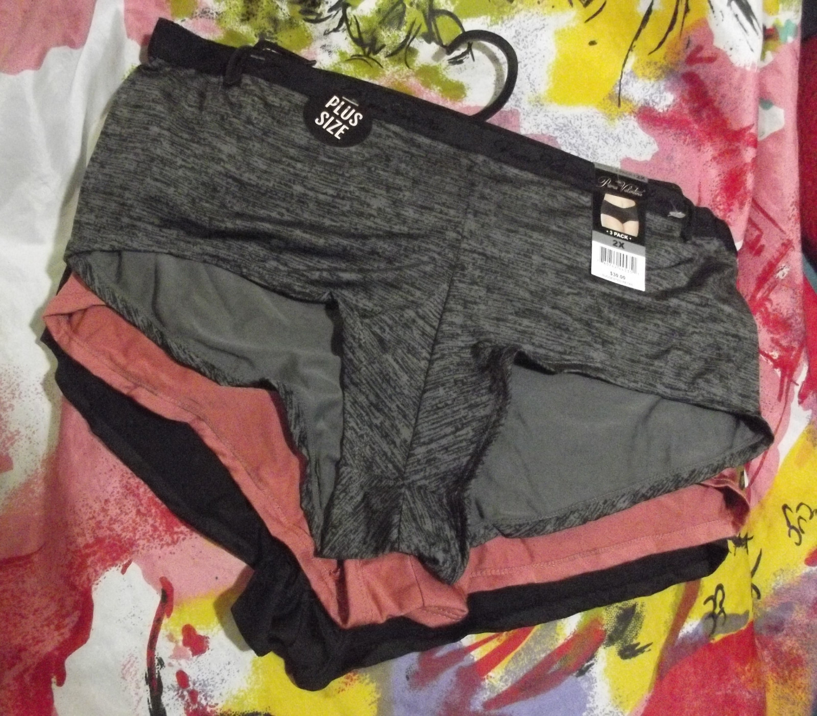 3 NEW PRIMA VALENTINA 841075X PLUS SIZE GH MF SIGNATURE WAISTBAND BOYSHORT 2X