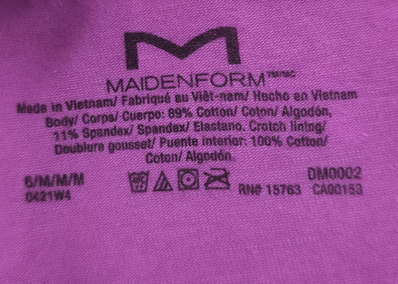 Maidenform Boyshort Panties Underwear Womens Medium Purple Cotton Stretch DM0002