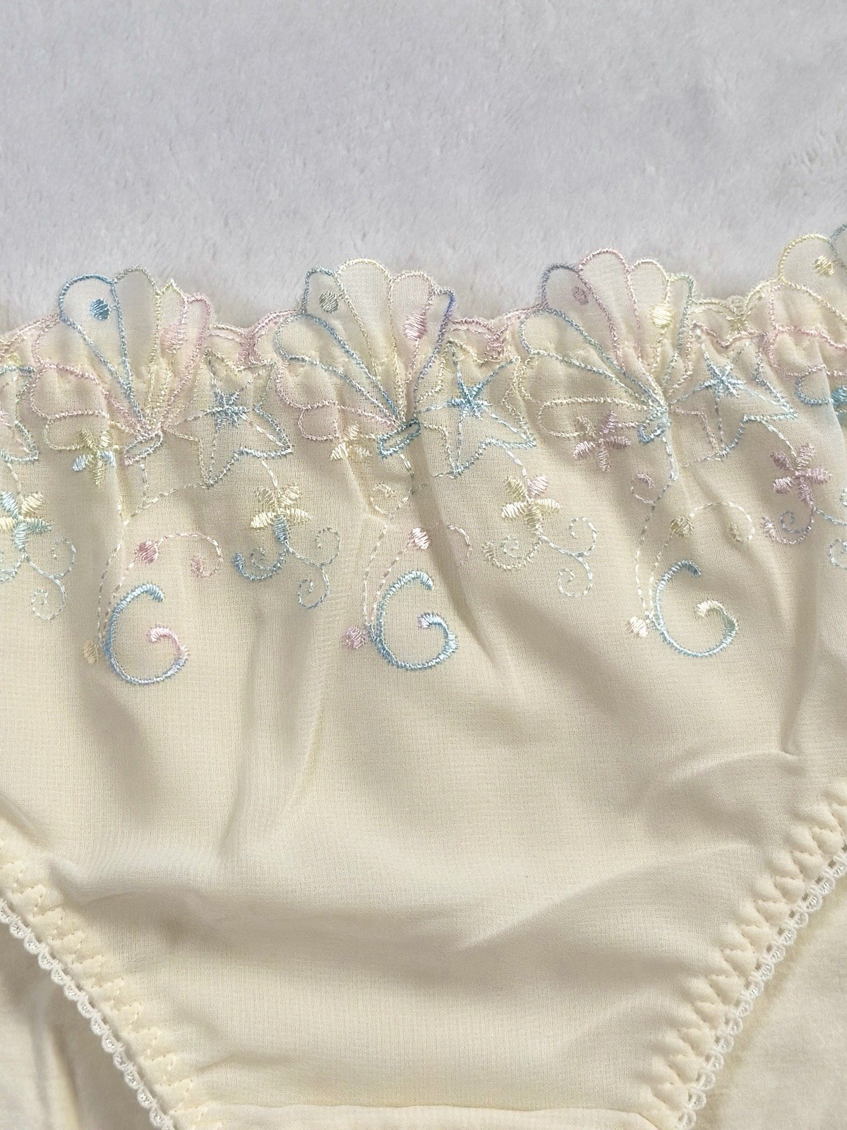 US-M/JP-LL Japanese Brand Cute Macaron Color Shell Starfish Embroidery Panties