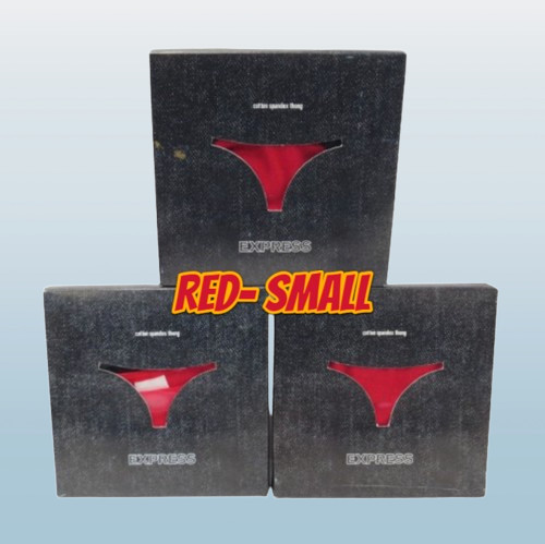 EXPRESS INTIMATES COTTON SPANDEX THONG PANTY RED SIZE SMALL BOXED LOT OF 3