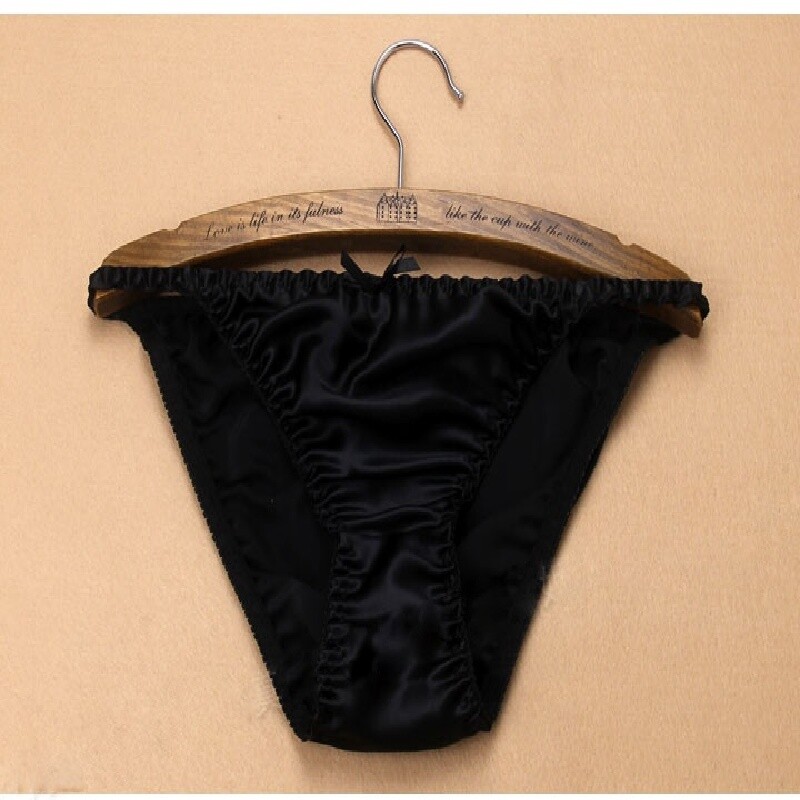 6 Pairs/lot Women’s 100% Silk String Bikini Silk Panties Sexy Bow SIZE: S – XXL