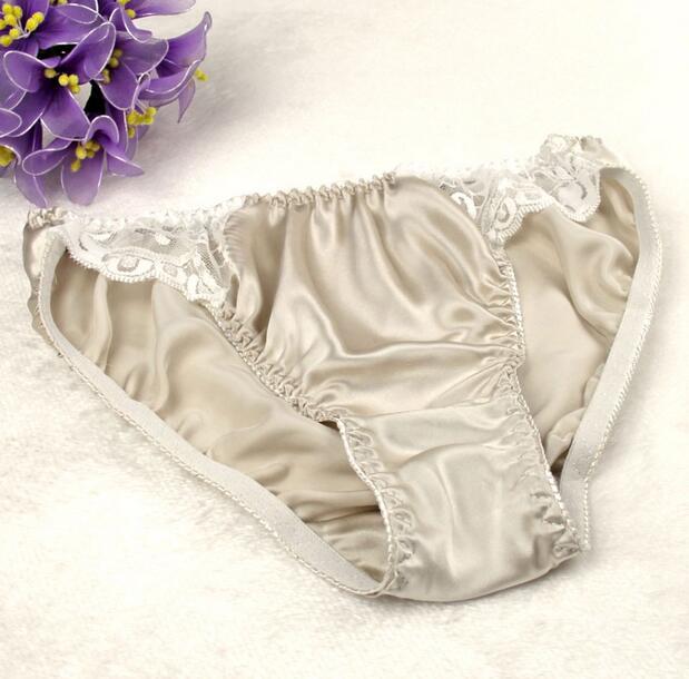 5 Pair 100% Pure Silk Women’s Lace Panties Briefs Underwear Lingerie M L XL XXL