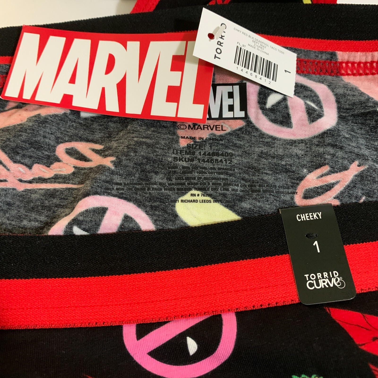 Torrid Cheeky Panties Underwear Disney Marvel Deadpool Tacos Plus Size 1 14 / 16
