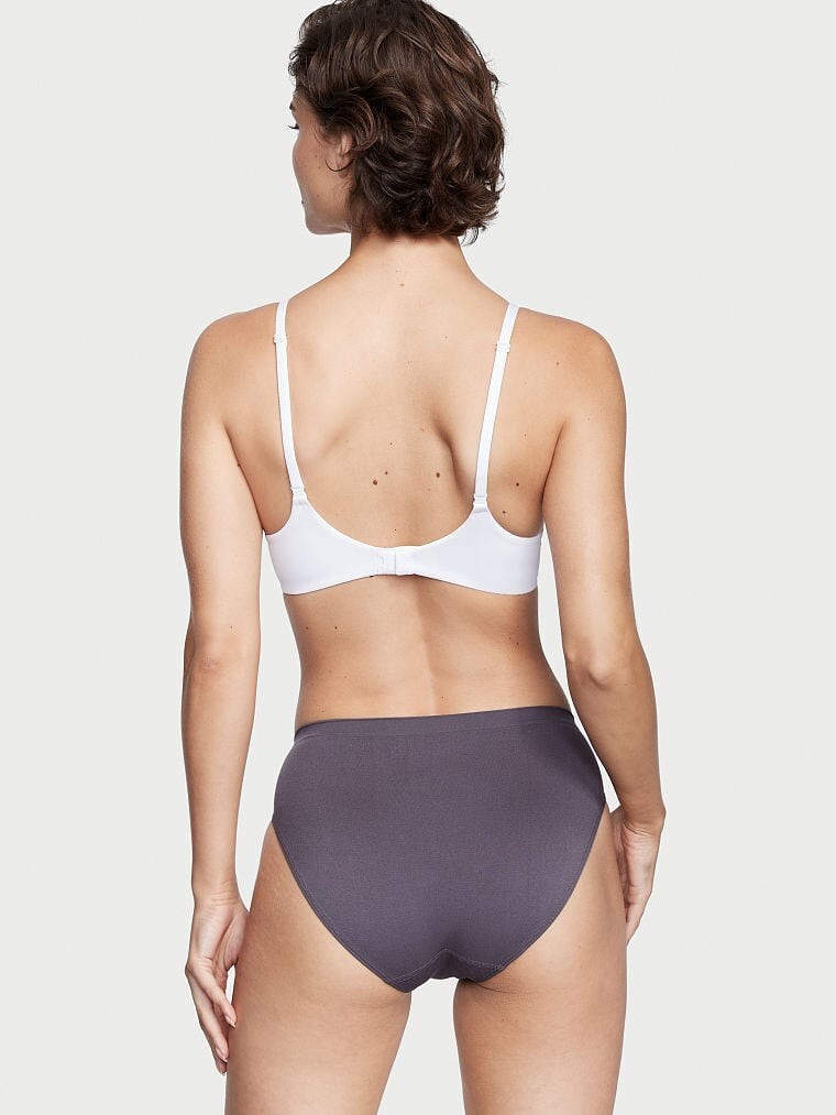 S Grey SEAMLESS NO SHOW FULL COVER Victorias Secret High Leg Waist Brief Pantie