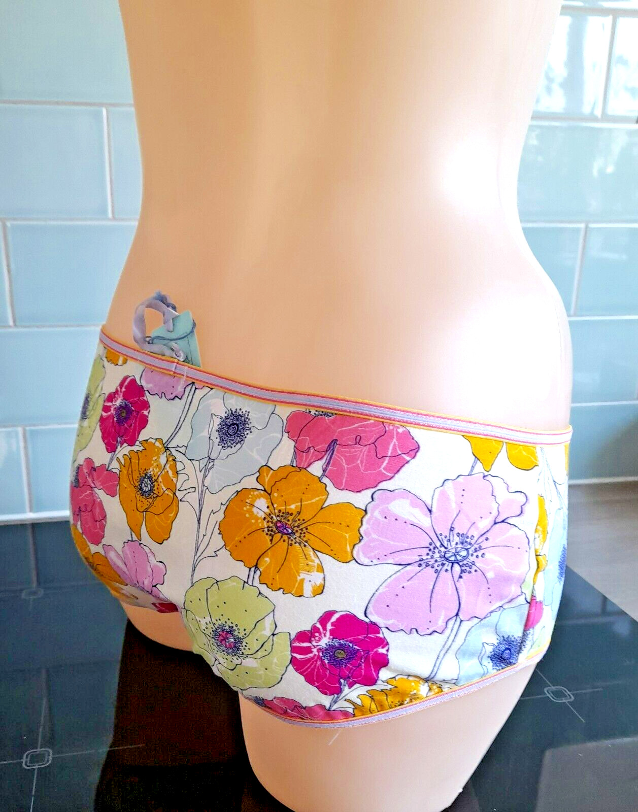 Antonia Ghazlan Pink/Blue/Green/Yellow Floral Printed Cotton Briefs