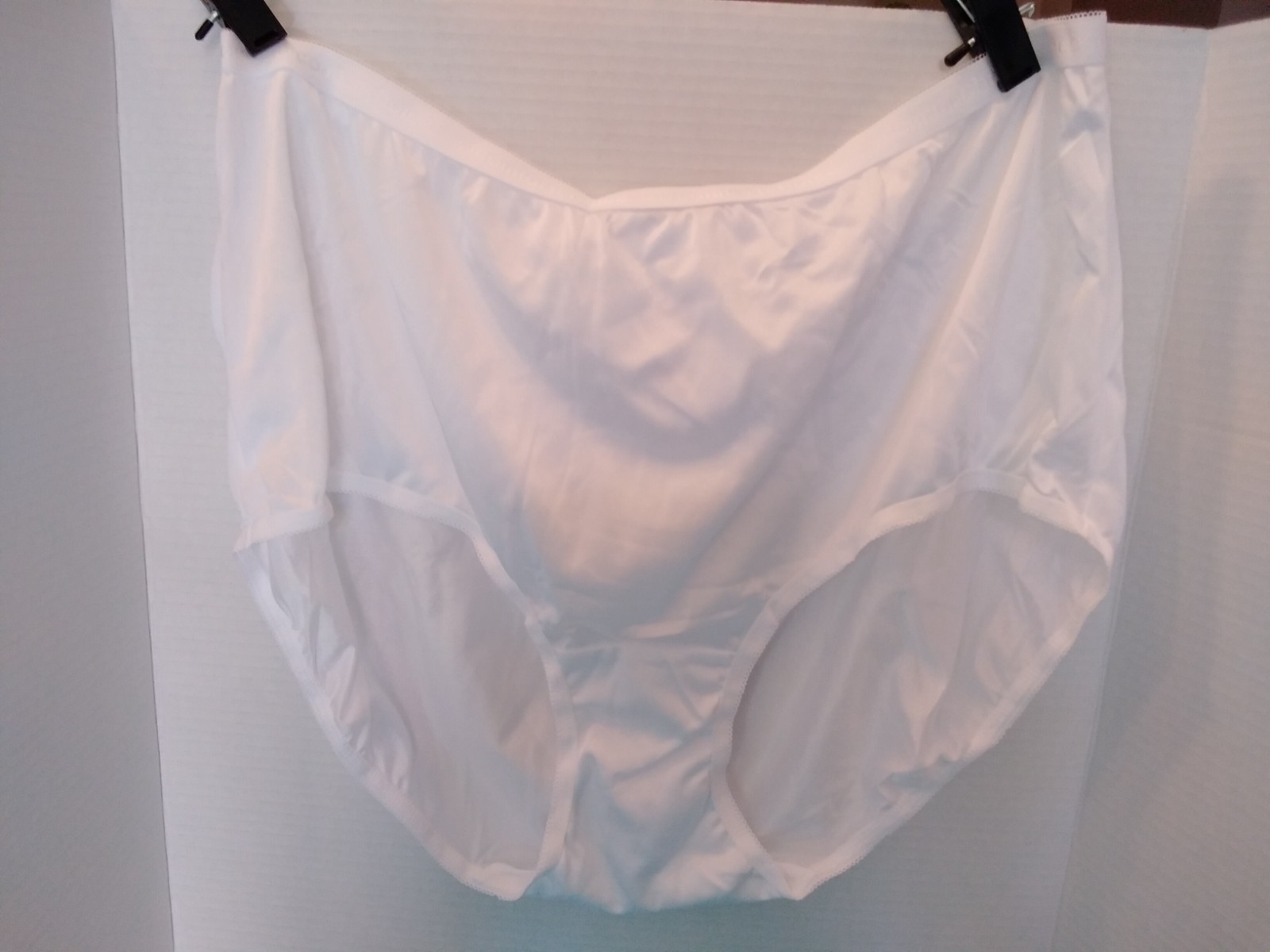 Panties Size 10 100% Nylon Grannie Sissy Silky White