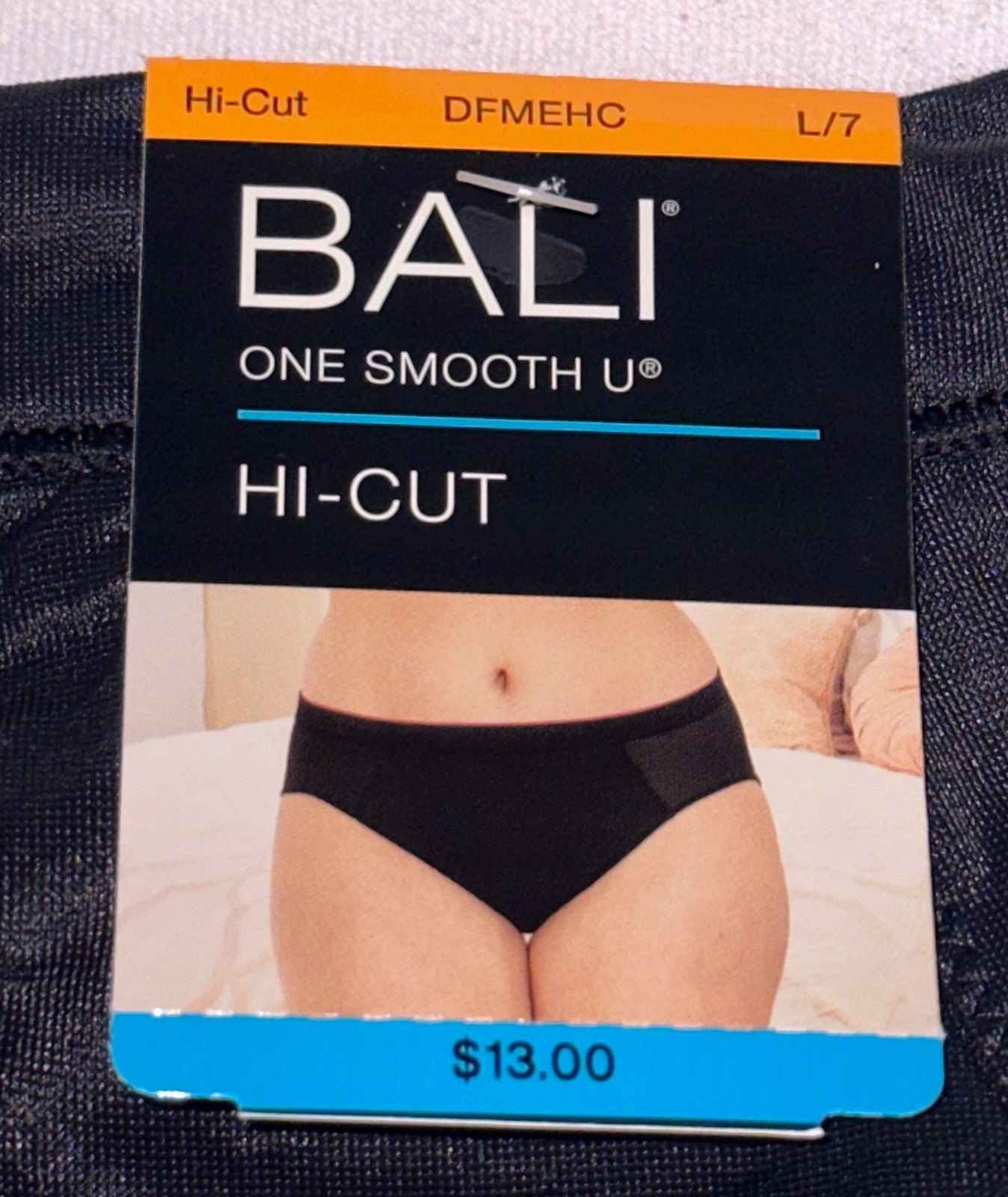 BALI One Smooth U Second Skin Micro Black Hi Cut Panty Womens S M L 7 XL 8 2XL 9