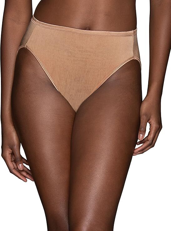 4 Pairs Vanity Fair Illumination Briefs HI-CUT Totally TAN 13108 Sz – 6 7 8