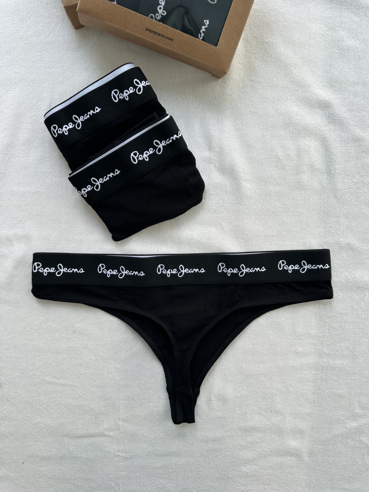 Pepe Jeans London I Women’s 3-Pack Thong Set Cotton Rich In Original Gift Box