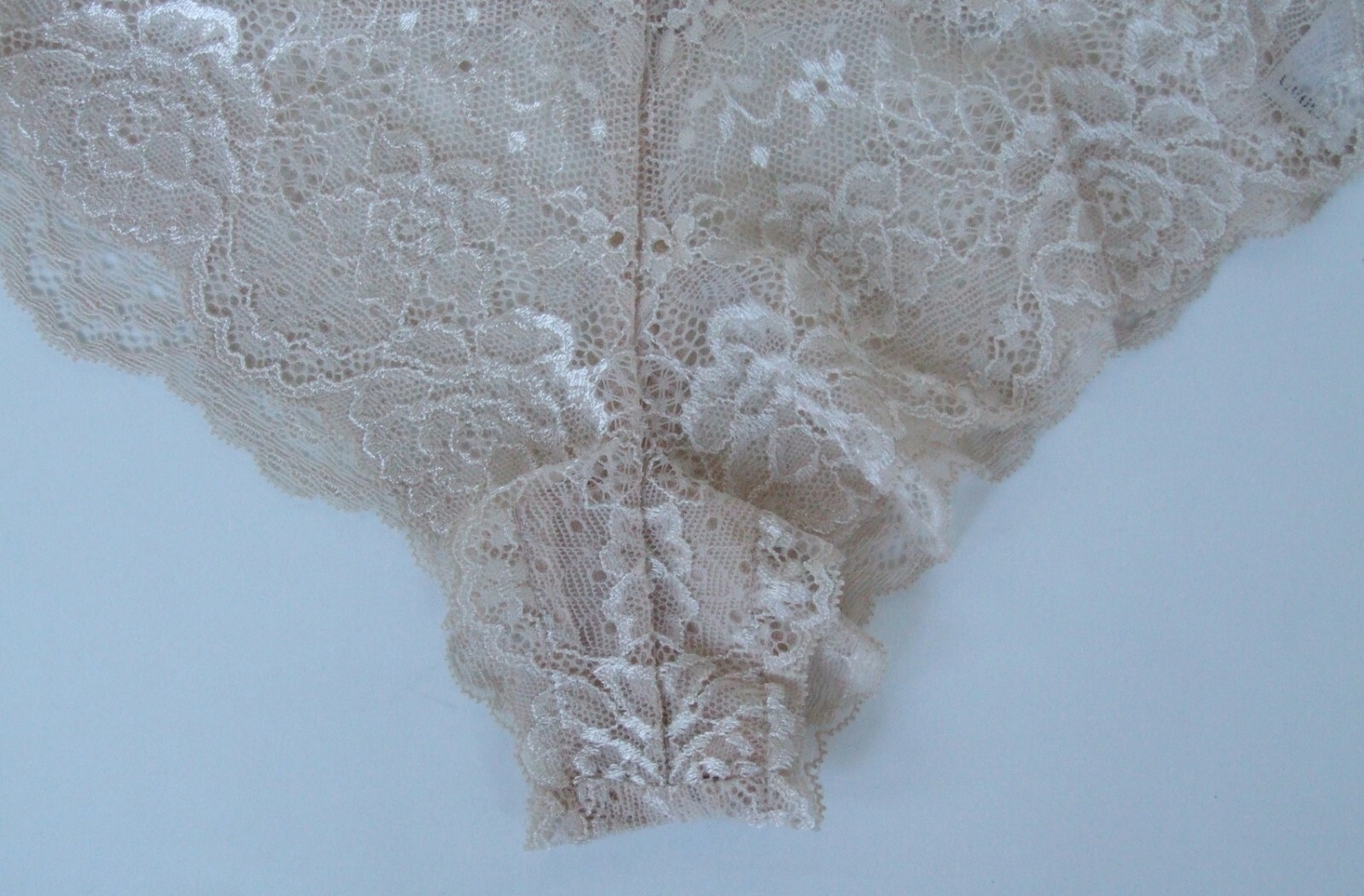 Ladies/Girls Ex Chainstore sze 16 lace Brazilian knickers panties briefs Natural