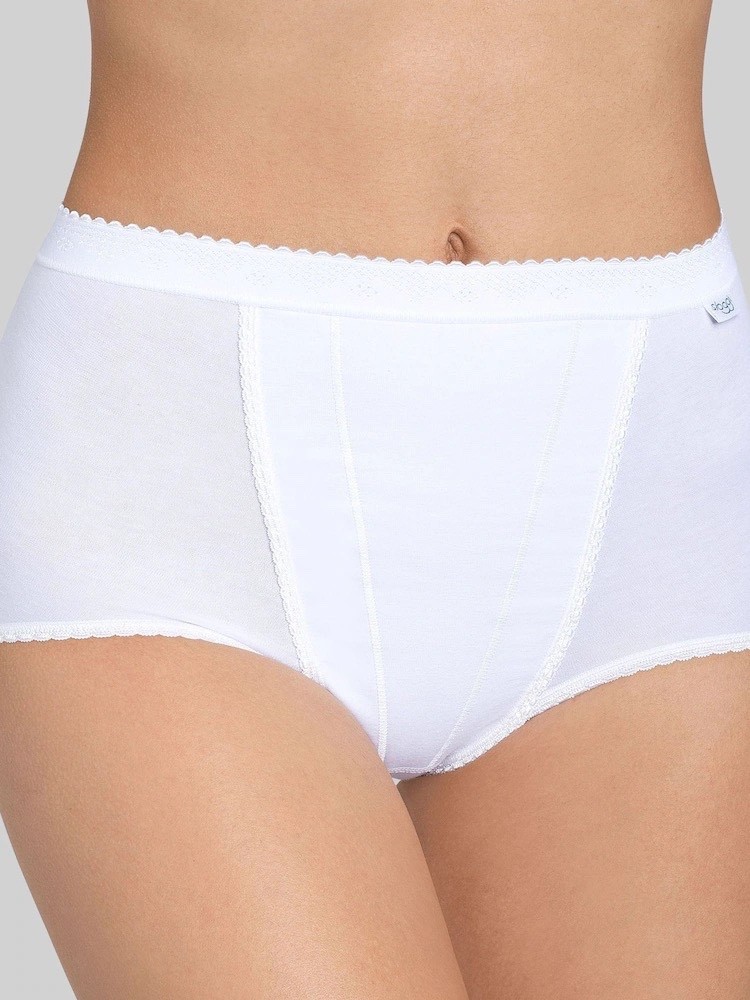 Sloggi Control Maxi Briefs White Size 22 X 2 Pairs Cotton Shaping 10005203 New