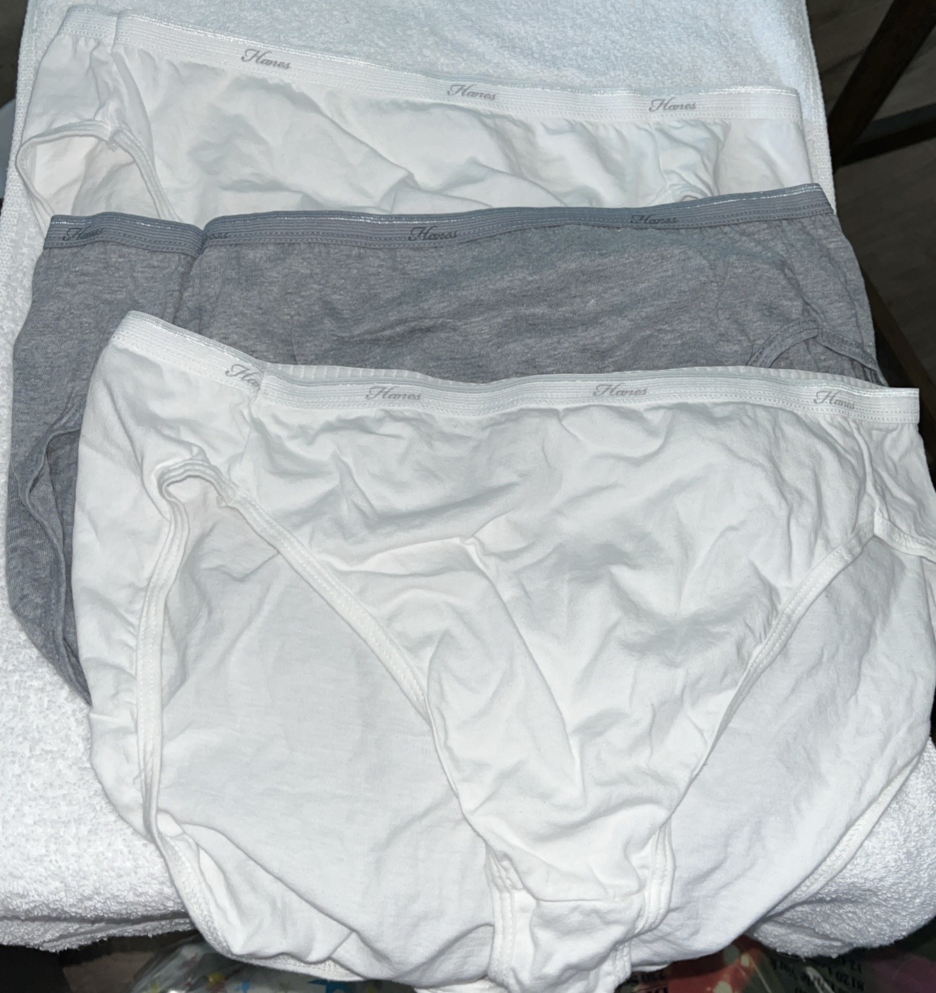 3 Hanes Ultimate Women’s Cotton Hi-Cut Underwear, Size 10 Gray And White