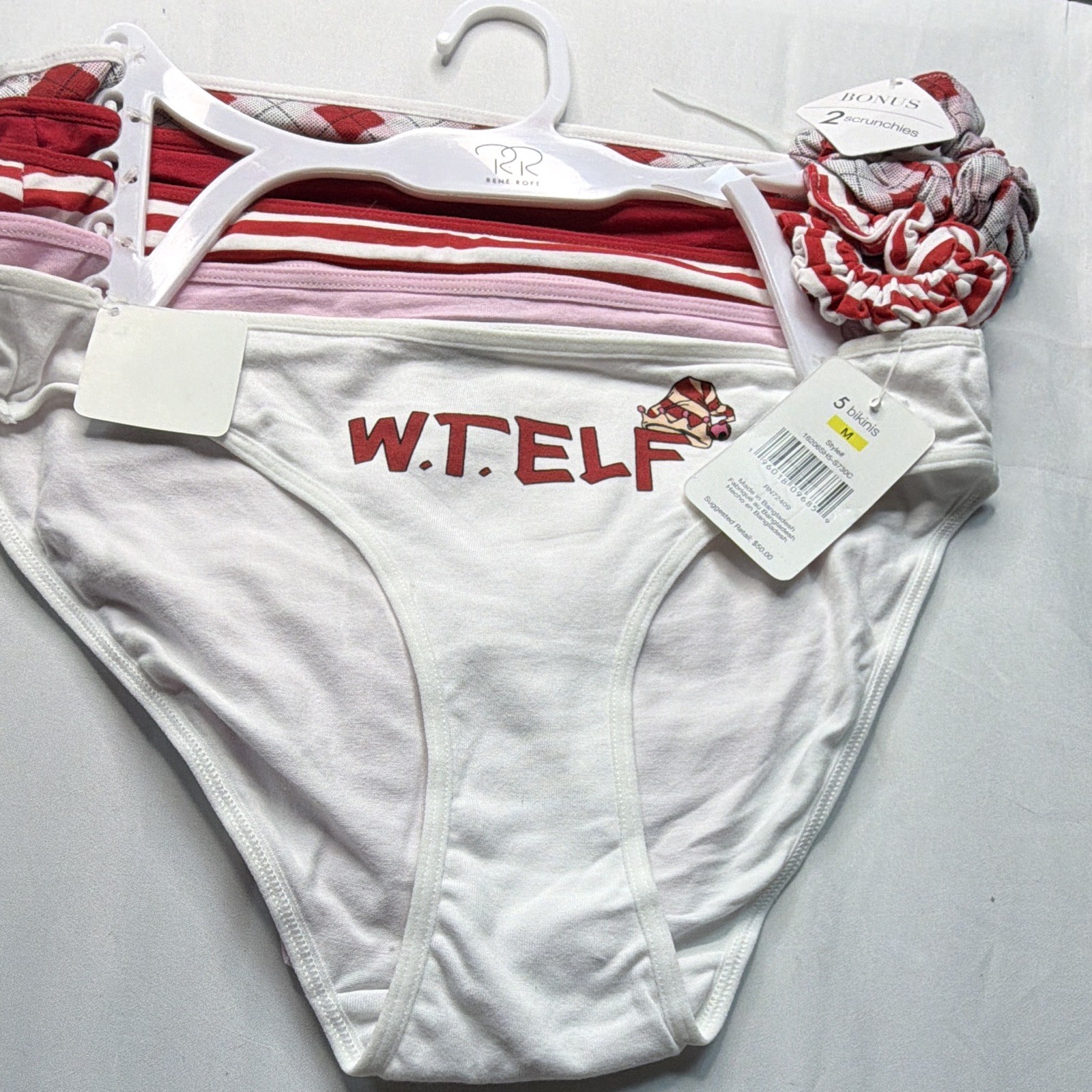 Rue21 Women’s Bikini Panties 5 Pack M White/Red/Pink Striped MPN 16206SH5-S730C
