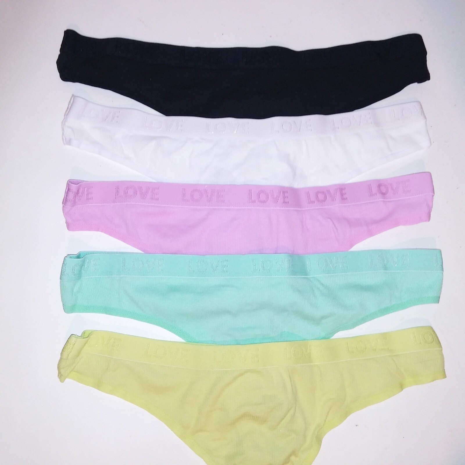 Set of 5 No Boundaries Panty Thong XXL 19 Cotton Ribbed Banded New
