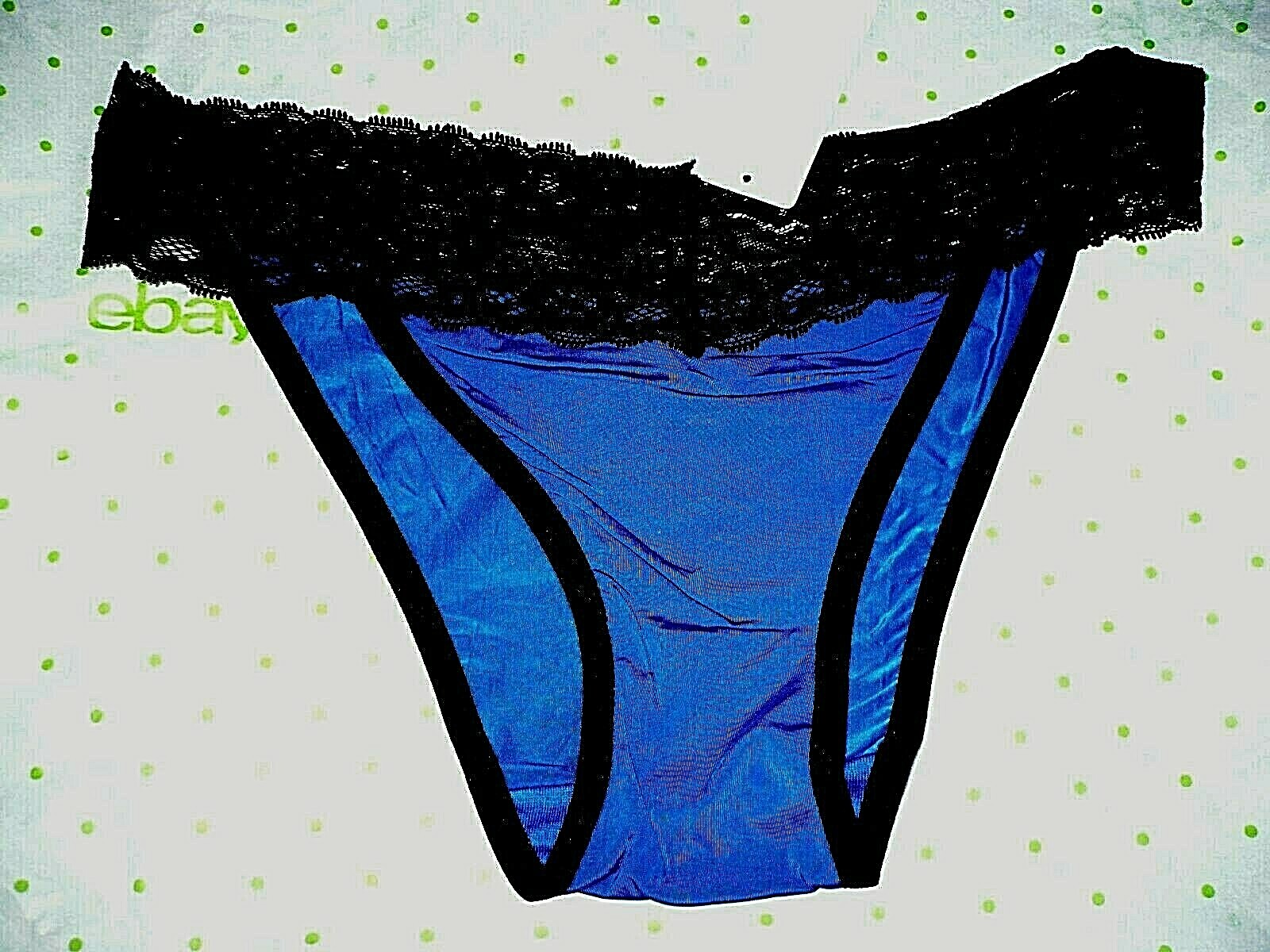 Hers By Herman Microfiber Bikini Panties SMALL Cobalt Blue 1 Pair Lace Waist