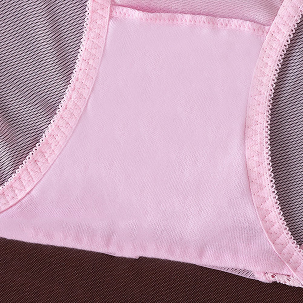 Practical Women’s Low Rise Mesh Briefs with Soft Cotton Lining and Lace
