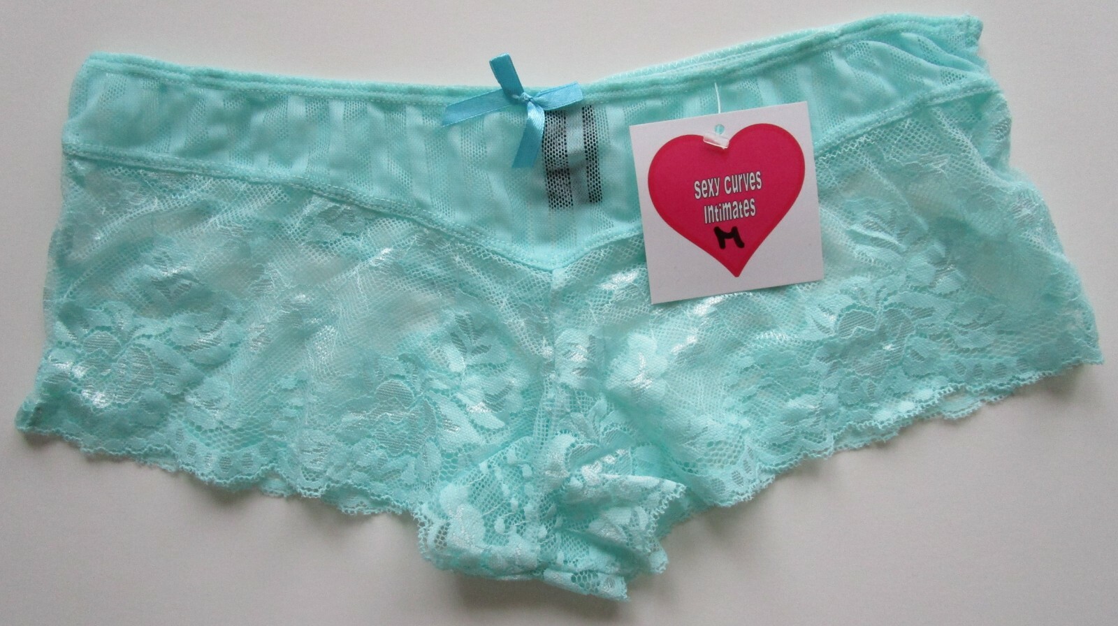 Sexy Curves Intimates Nylon Blend Lace Boyshort Pantie Size Medium NWT