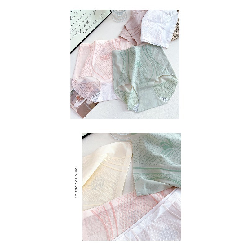 High Waisted Tummy Control Knickers for Women Antibacterial Ice Silk Knickers