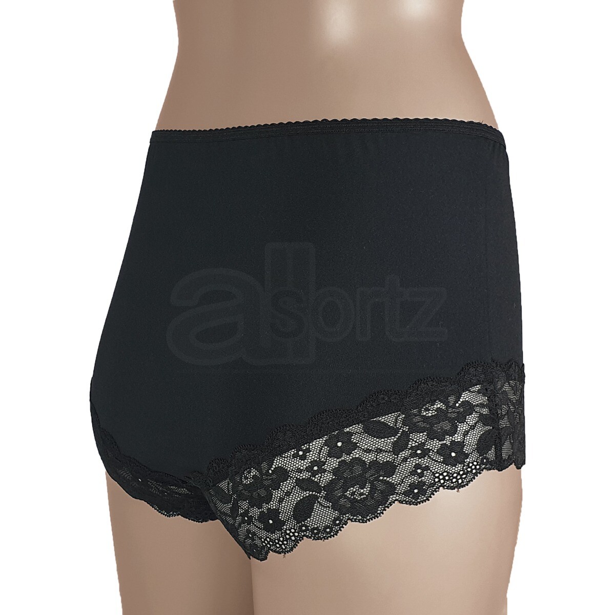 Ladies High Rise Maxi Briefs Full Coverage Lace Knickers Shorts M S L UK Size