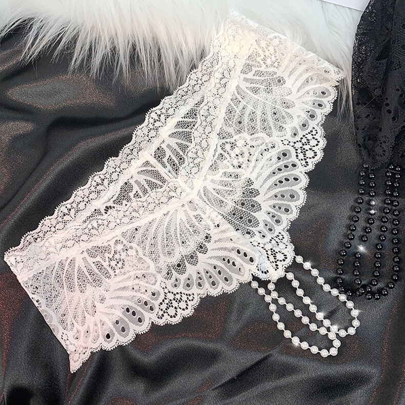 2PCS/LOT Sexy Women Pearl Crotchles Panties Underwear See Through Thong Lingerie