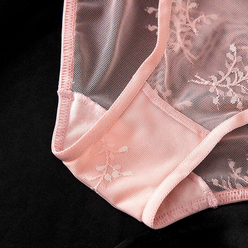 4 Pack Lot Womens Sexy Panties Briefs See Through Lace Sheer Underwear Lingeries