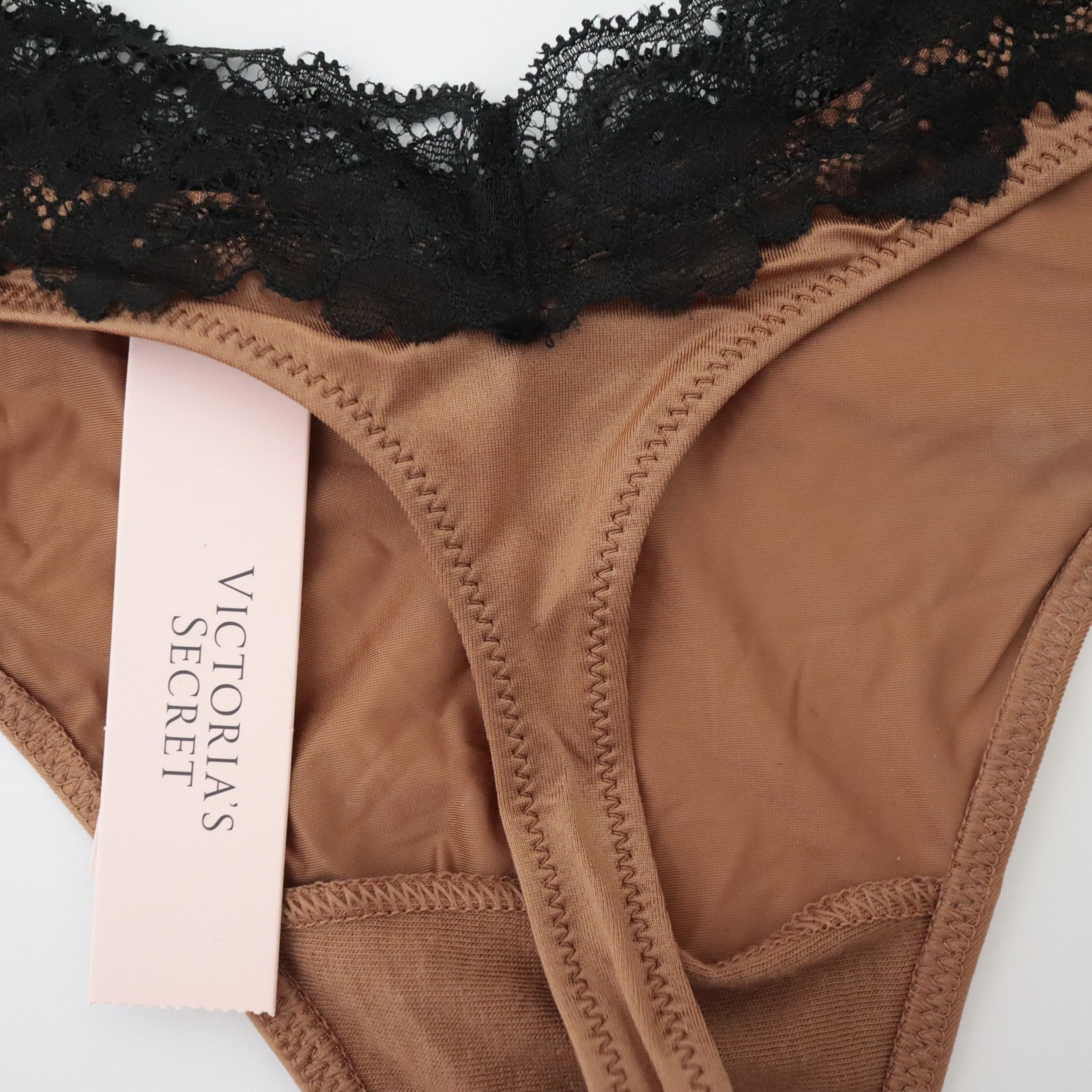 NEW Victoria’s Secret Very Sexy High Leg Lace Trim Thong Satin Panty S M L XL