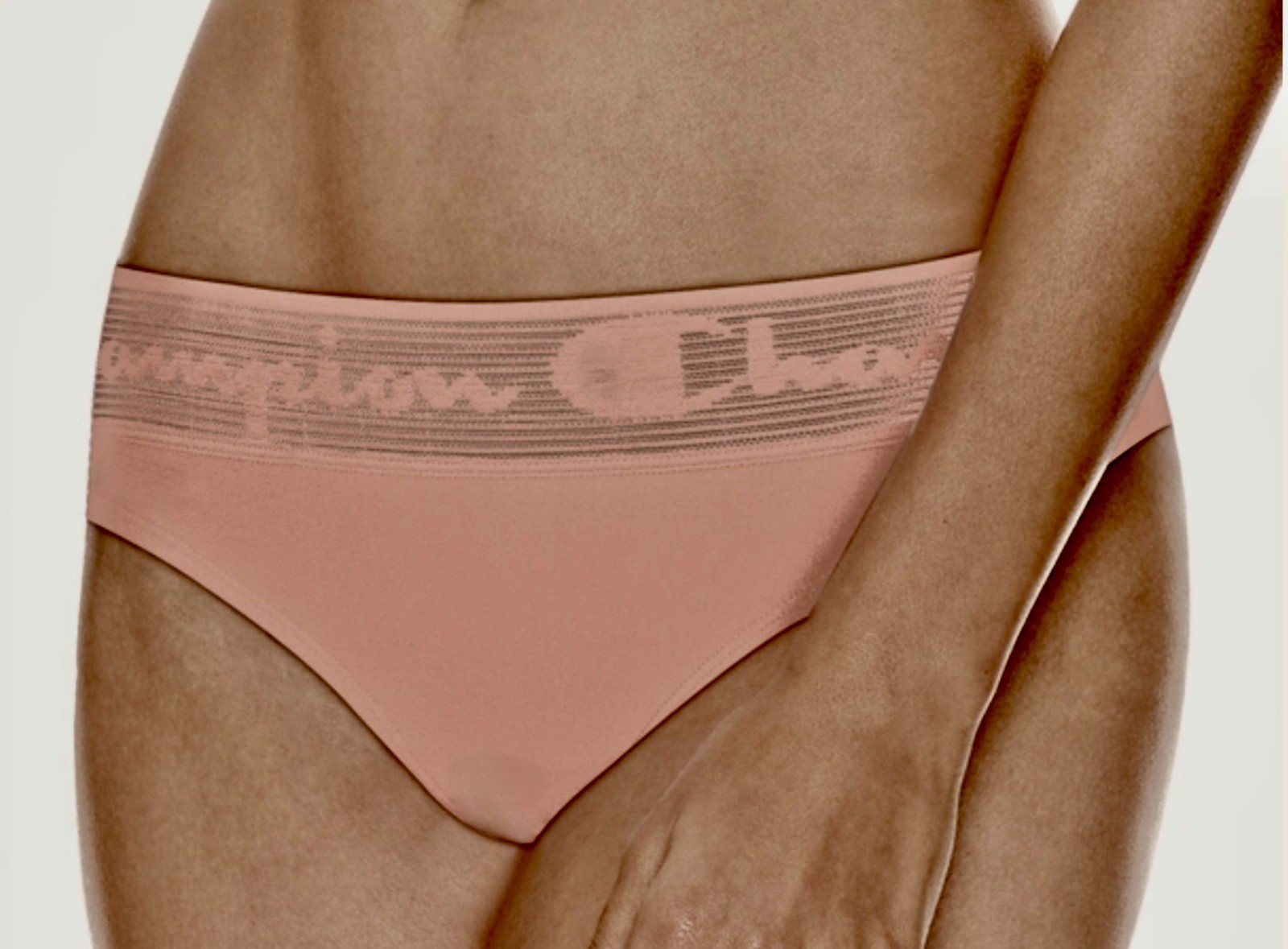 CHAMPION Wide Lace Logo Spiced Almond Pink Bikini Panty Womens S 5 M 6 L 7 XL 8