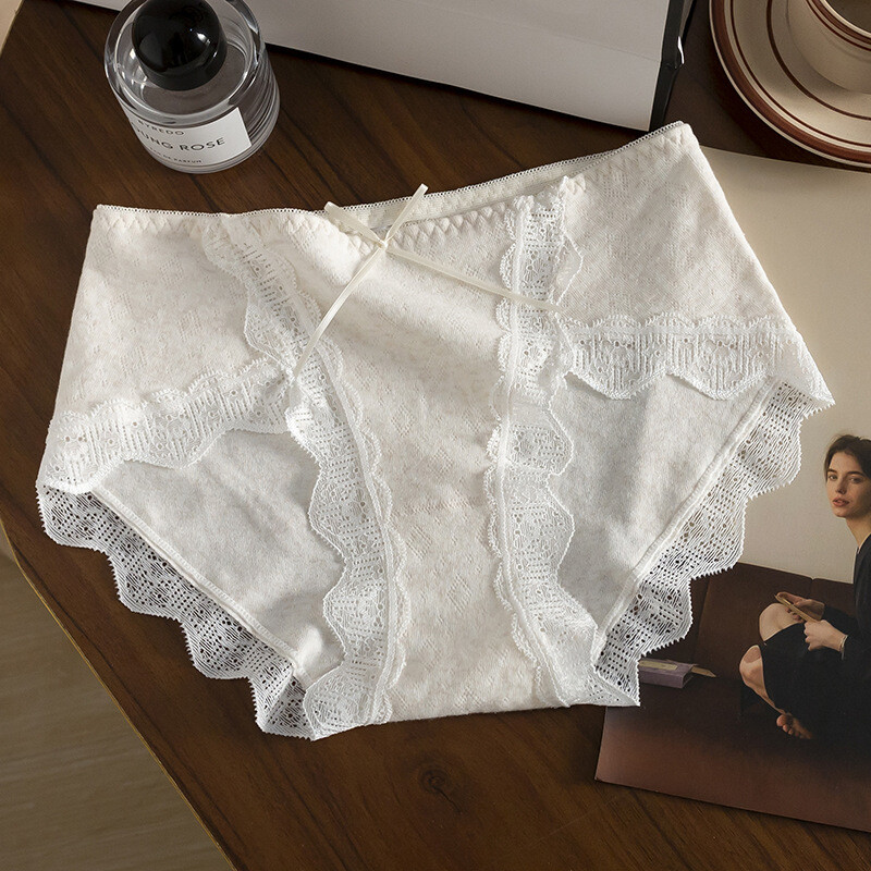 5 Pack Lot Sexy Womens Cotton Panties Brief Lace Trim Ladies Underwear Lingeries
