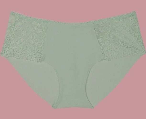 XL Spring Green w Daisy Lace NO SHOW Smooth Victorias Secret Hiphugger Panty